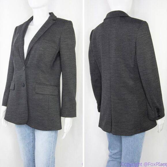 Ann Taylor wool blend blazer jacket, color grey, size 6 - Picture 6 of 16